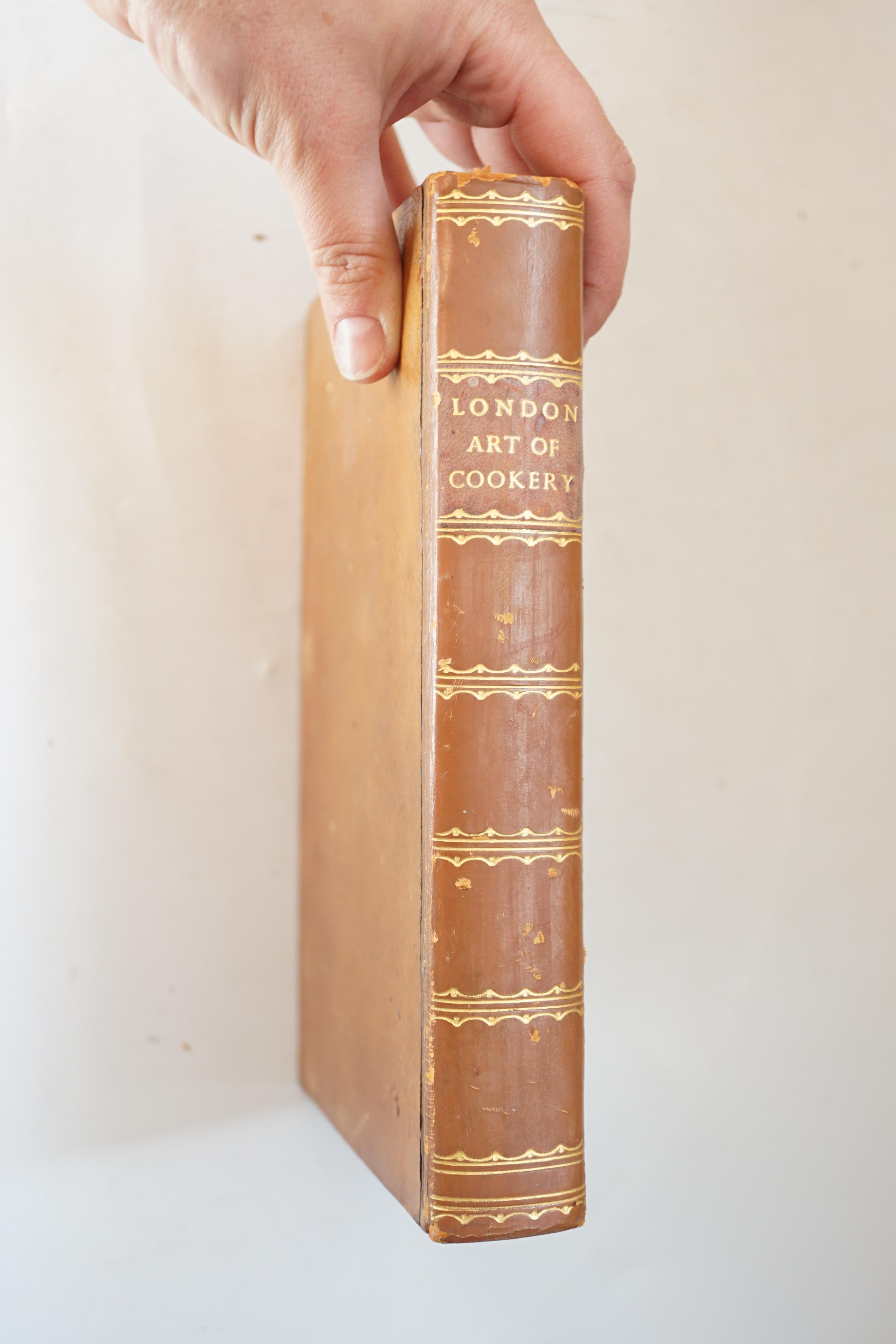 Farley, John - The London Art of Cookery and Housekeeper’s Complete Assistant on a New Plan, 8vo, diced calf rebacked, lacking title, portrait and plates, 8th edition?, London, 1796?